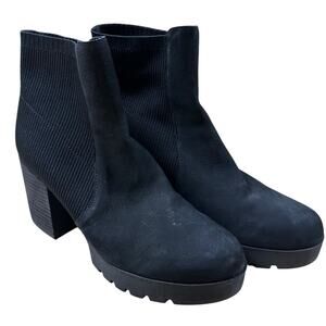 Eileen Fisher Farrah Tumbled Nubuck Bootie Black Women's Sz 8.5 New Without Box